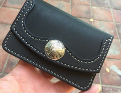 Handmade Leather Mens Cool Slim Leather Envelope Wallet Men Small Wallets Bifold for Men