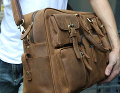 Cool Leather Mens Large Travel Bag Handbags Shoulder Bags for men - iwalletsmen