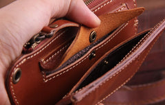 Genuine Leather Mens Cool Phone Key Wallet Card Slim Wallet Key Holder Car Key Case for Men