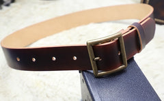 Cool Handmade Red Brown Leather Mens Belt Leather Belt for Men - iwalletsmen