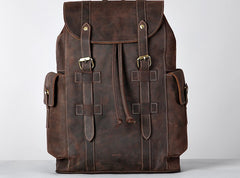 Handmade Leather Mens Cool Backpack Sling Bag Large Travel Bag Hiking Bag for Men