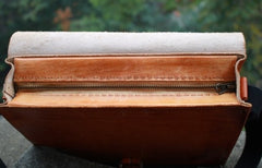 Handmade Vintage Brown Leather Mens Messenger Bag Shoulder Bag for Men - iwalletsmen