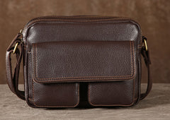 Handmade Leather Mens Cool Shoulder Bag Messenger Bag Chest Bag Bike Bag Cycling Bag for men