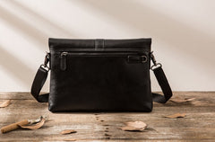 Small Leather Black Mens Cool Messenger Bags Shoulder Bags  for Men - iwalletsmen