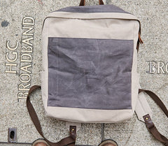 Canvas Gray Mens Cool Backpack Canvas Travel Bag Canvas School Bag for Men - iwalletsmen