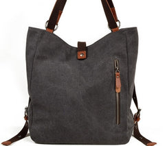 Mens Waxed Canvas Leather Tote Bag Canvas Handbag Canvas Shoulder Bag for Men - iwalletsmen