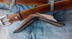 Brown Vintage Leather Mens Slim Small Wallet Leather Bifold Wallets for Men - iwalletsmen