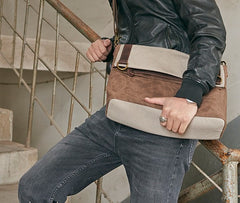 Mens Canvas Gray Cool Courier bag Messenger Bag Canvas Side Bag for Men - iwalletsmen