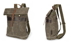 Waxed Canvas Mens Cool Backpacks Canvas Travel Backpack Canvas School Backpack for Men - iwalletsmen