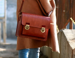 Handmade Vintage Coffee Leather Mens Camera Shoulder Bags Camera Messenger Bag for Men - iwalletsmen