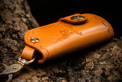 Handmade Leather Tooled Mens Cool Car Key Wallet Car Key Holder Car KeyChain for Men