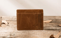 Leather Mens Slim Card Holder Front Pocket Wallets Card Wallet for Men - iwalletsmen