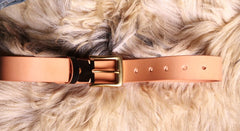 Handmade Beige Leather Mens Belt Leather Belt for Men - iwalletsmen