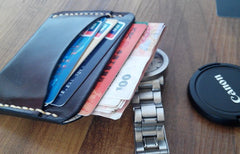Handmade Leather Mens Slim Front Pocket Wallet Leather Card Wallets  for Men - iwalletsmen