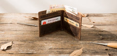 Cool Leather Mens Small Wallet Bifold Vintage Slim billfold Wallet for Men - iwalletsmen