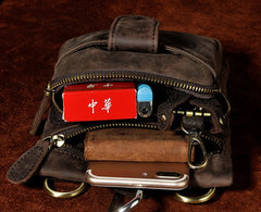 Mens Small Leather Belt Pouch Side Bag Holster Belt Case Waist Pouch for Men - iwalletsmen