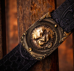 Handmade Genuine Leather Mens Belt Custom Cool Leather Men Black Belt for Men