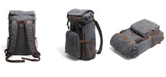 Cool Waxed Canvas Mens Hiking Backpacks Canvas Travel Backpack for Men - iwalletsmen