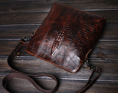 Cool Coffee Small Leather Mens Messenger Bag Shoulder Bag for Men - iwalletsmen