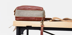 Large Canvas Leather Mens Clutch Bag Zipper Wristlet Bag Purse for Men - iwalletsmen