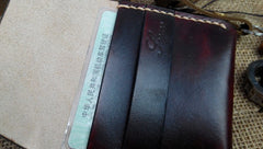 Handmade Leather Mens Small Front Pocket Wallet Leather Card Wallets for Men - iwalletsmen