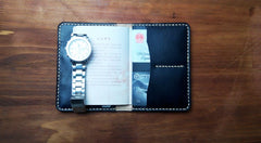 Mens Leather Slim Passport Wallets Leather Small Travel Wallet for Men - iwalletsmen