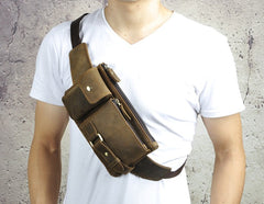 Vintage Leather Mens Fanny Pack Waist Pack Hip Pack Belt Bag for Men - iwalletsmen