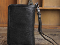 Genuine Leather Mens Chain Biker Wallet Cool Leather Wallet Small Wallets for Men