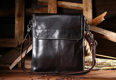 Cool Coffee Small Square Leather Mens Side Bag Messenger Bag Shoulder Bag for Men - iwalletsmen