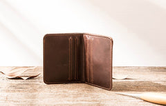 Cool Leather Mens Small Wallets Bifold Slim Front Pocket Wallet for Men - iwalletsmen