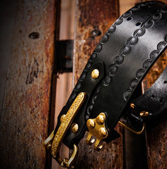 Handmade Genuine Leather Mens Belt Custom Cool Leather Men Black Belt for Men