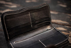Handmade Leather Carp Mens Chain Biker Wallet Cool Leather Wallet