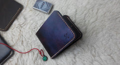Handmade Vintage Leather Mens Slim Small Wallet Leather Bifold Wallets for Men - iwalletsmen