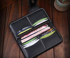 Handmade Leather Carp Mens Chain Biker Wallet Cool Leather Wallet With Chain Wallets for Men