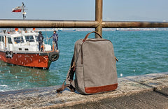 Cool Canvas Leather Mens Backpack Canvas Travel Bag Canvas School Bag for Men - iwalletsmen