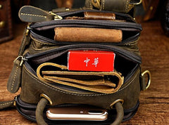 Vintage Leather Belt Pouches for Men Waist Bag BELT BAG Shoulder Bags For Men - iwalletsmen