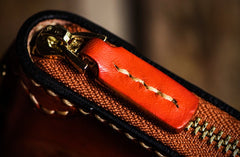 Handmade Leather Tibetan Mens billfold Wallet Cool Chain Wallet Biker Wallet for Men