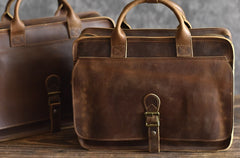 Genuine Leather Mens Cool Messenger Bag Briefcase Work Bag Business Bag for men