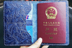 Handmade Leather Floral Mens Cool billfold Wallet Passport Card Holder Small Card Slim Wallets for Men
