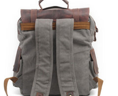Mens Canvas Leather Backpack Canvas Hiking Backpack Canvas Travel Backpack for Men - iwalletsmen