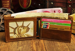 Cool Leather Mens Slim Small Wallet Slim Front Pocket Wallet for Men - iwalletsmen