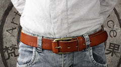 Handmade Genuine Leather Mens Leather Men Brown Black Belt for Men Cool Leather Belt