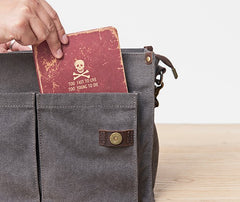 Mens Canvas Gray Cool Side Bag Messenger Bag Canvas Shoulder Bag for Men - iwalletsmen