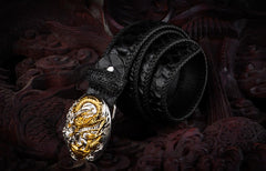 Handmade Genuine Leather Mens Belt Custom Cool Leather Men Black Belt for Men
