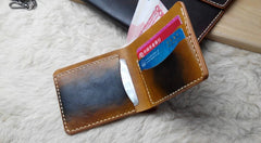 Black Leather Mens Bifold Small Wallet Leather Small Wallets for Men - iwalletsmen