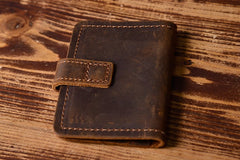 Handmade Leather Mens Cool Wallet Card Slim Wallet Change Coin License Wallet for Men