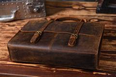 Genuine Leather Mens Cool Messenger Bag Briefcase Work Bag Business Bag for men