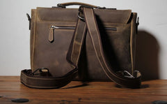 Handmade Leather Mens Cool Messenger Bag Work Bag Backpack Travel Bag Briefcase Bag for men
