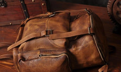 Handmade Leather Mens Cool Backpack Sling Bag Large Travel Bag Hiking Bag for men