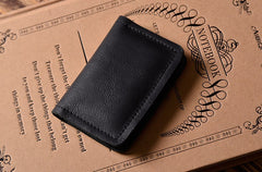 Handmade Leather Mens Cool Wallet Card Slim Wallet Change Coin License Wallet for Men